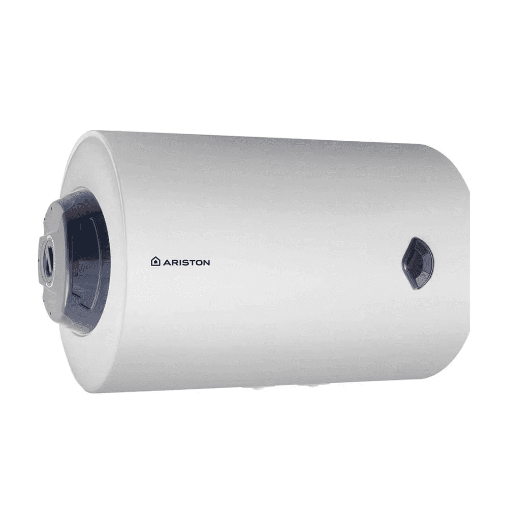 Ariston 80L Horizontal Electric Water Heater Blur, Efficient Glass-Lined Tank with Copper Sheathed Heating Element, Designed for Durable Horizontal Wall Mounting with Advanced Polyurethane Insulation to Retain Heat Up to 10 Hours, Featuring Safety Thermos